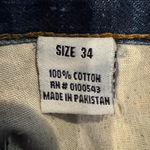 Evolution in Design Men’s Shorts Denim Stone Wash Tiger Stripes Long Size 34 - Picture 5 of 7